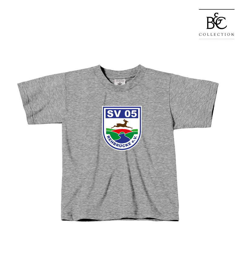 B&C Kinder T-Shirt Sports Grey "Anton Frontprint"