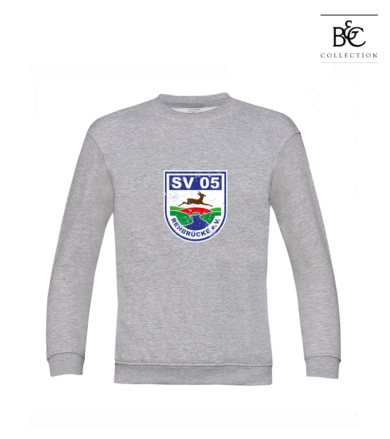 B&C Kinder Sweatshirt Heather Grey "Uwe Frontprint"
