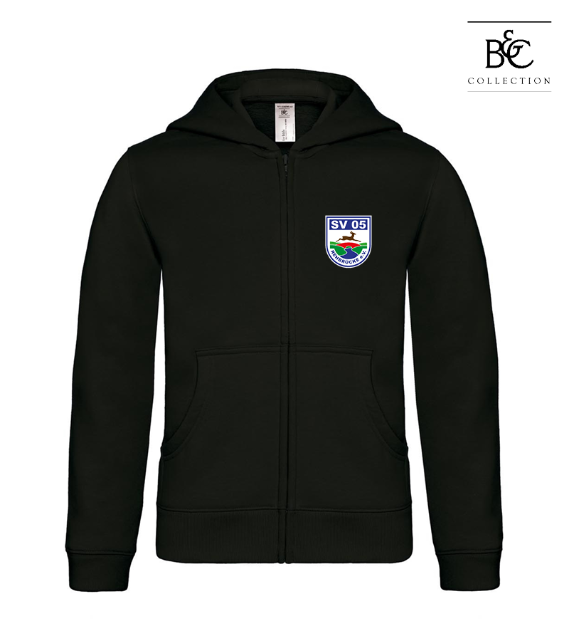 B&C Kinder Zipped Hoodie Black "Anton"