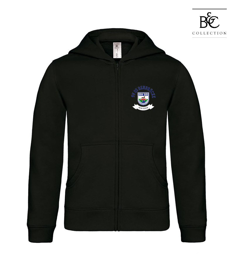 B&C Kinder Zipped Hoodie Black "Bono"