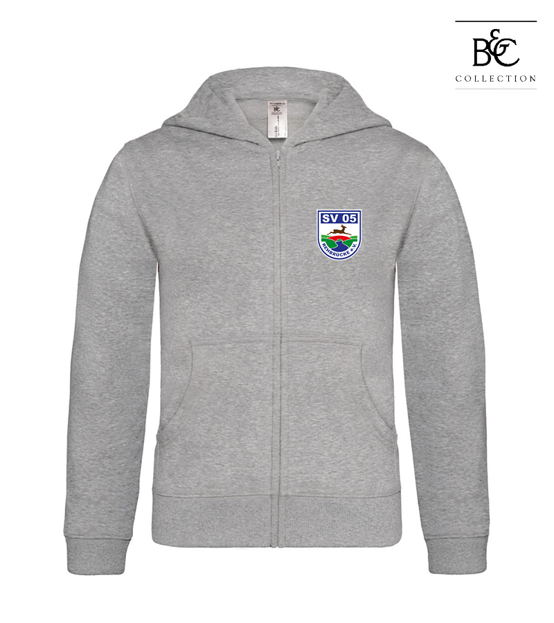 B&C Kinder Zipped Hoodie Heather Grey "Anton"