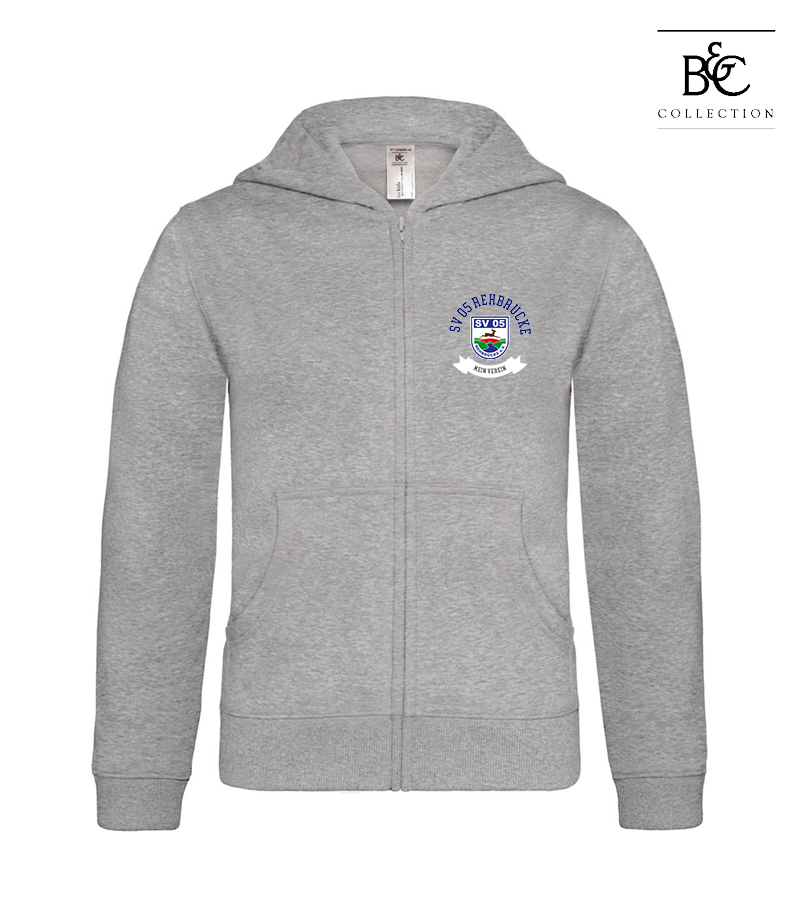 B&C Kinder Zipped Hoodie Heather Grey "Bono"