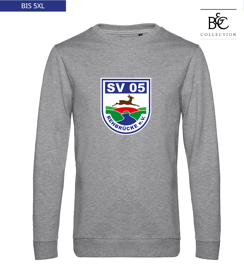 B&C Herren Sweatshirt Heather Grey "Anton Frontprint"