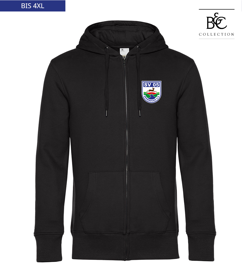 B&C Herren Zipped Hoodie Black Pure "Anton"