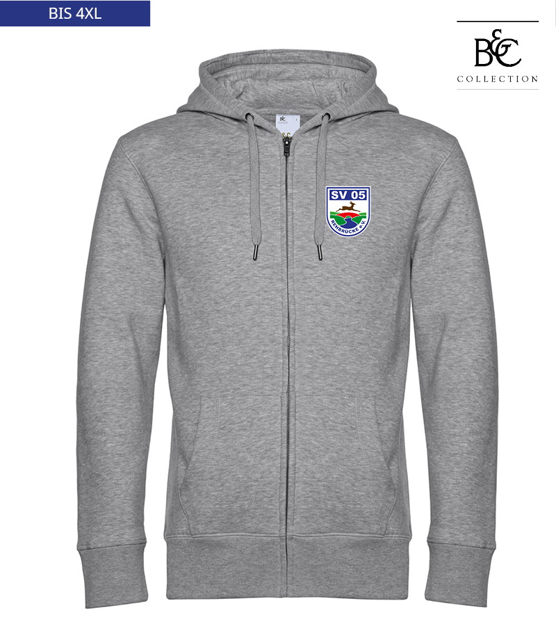 B&C Herren Zipped Hoodie Heather Grey "Anton"