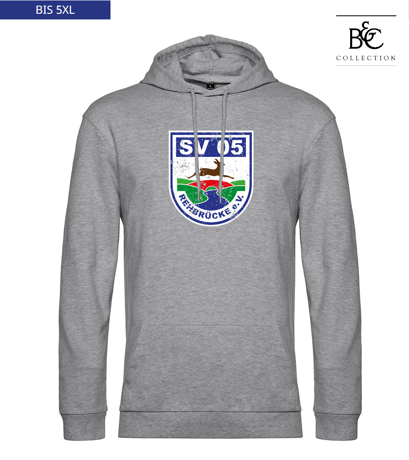 B&C Herren Hoodie Heather Grey "Uwe Frontprint"