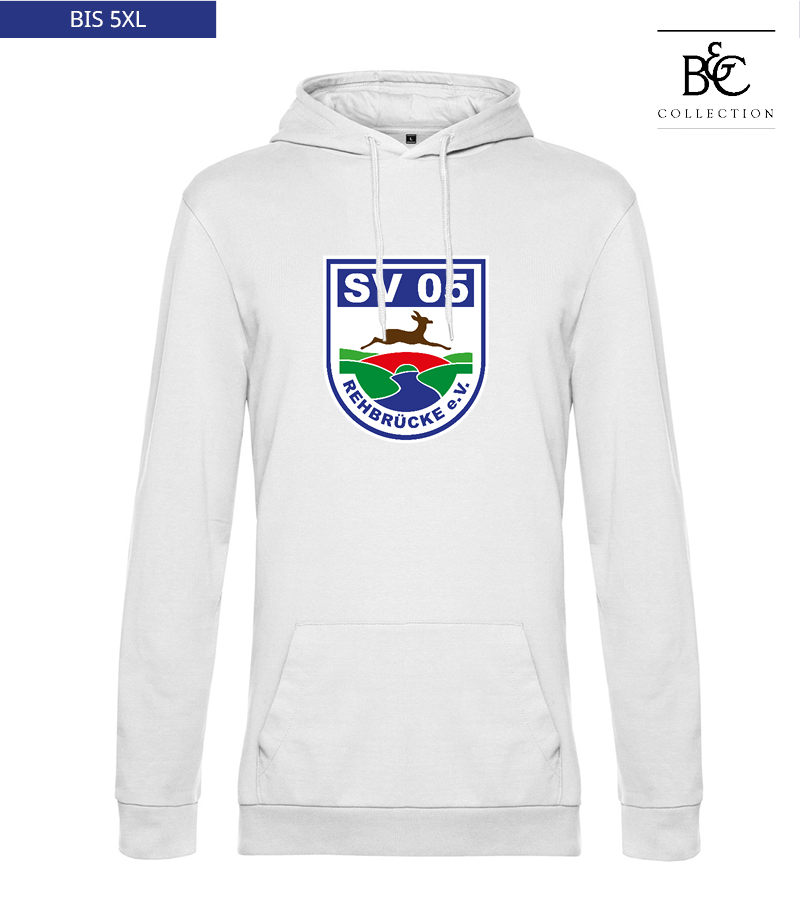 B&C Herren Hoodie White "Anton Frontprint"