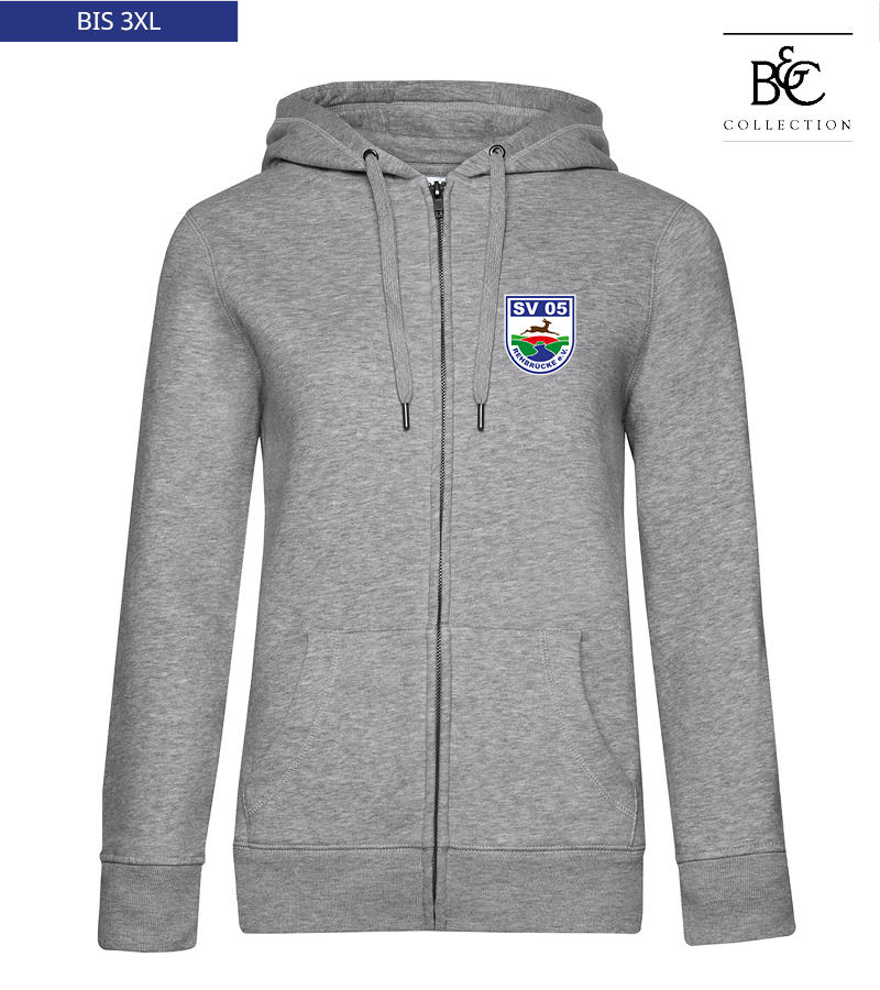 B&C Damen Zipped Hoodie Heather Grey "Anton"