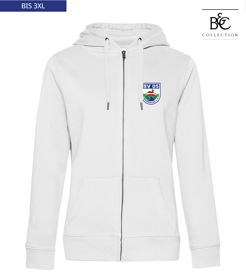B&C Damen Zipped Hoodie White "Anton"