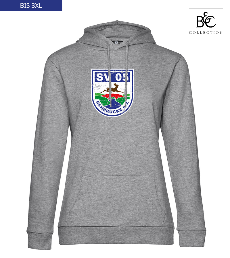 B&C Damen Hoodie Heather Grey "Uwe Frontprint"