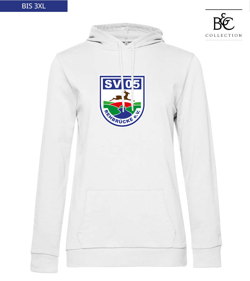 B&C Damen Hoodie White "Anton Frontprint"