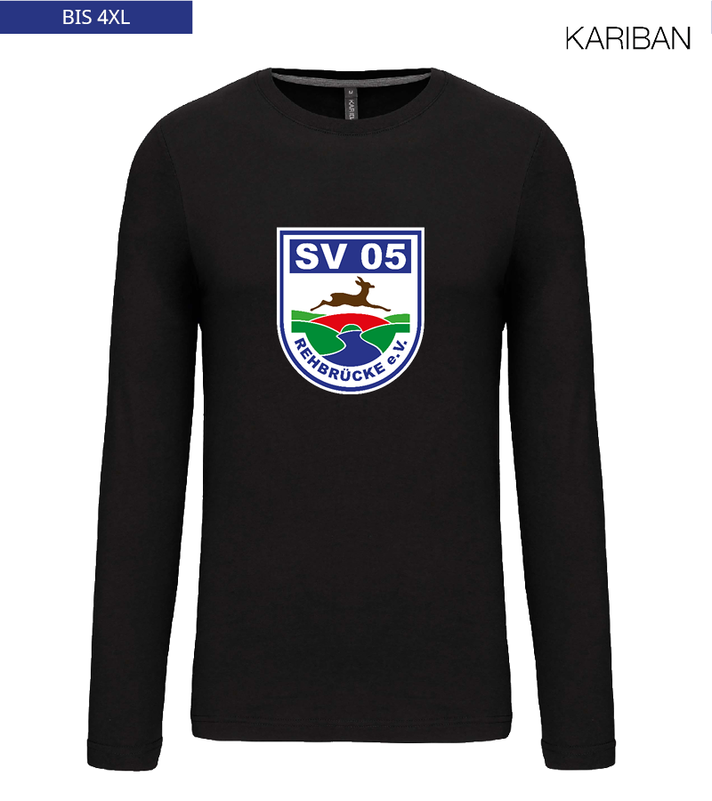 Kariban Herren Langarmshirt Black "Anton Frontprint"