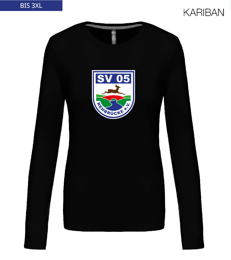 Kariban Damen Langarmshirt Black "Anton Frontprint"