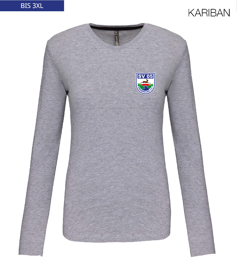 Kariban Damen Langarmshirt Oxford Grey "Anton"