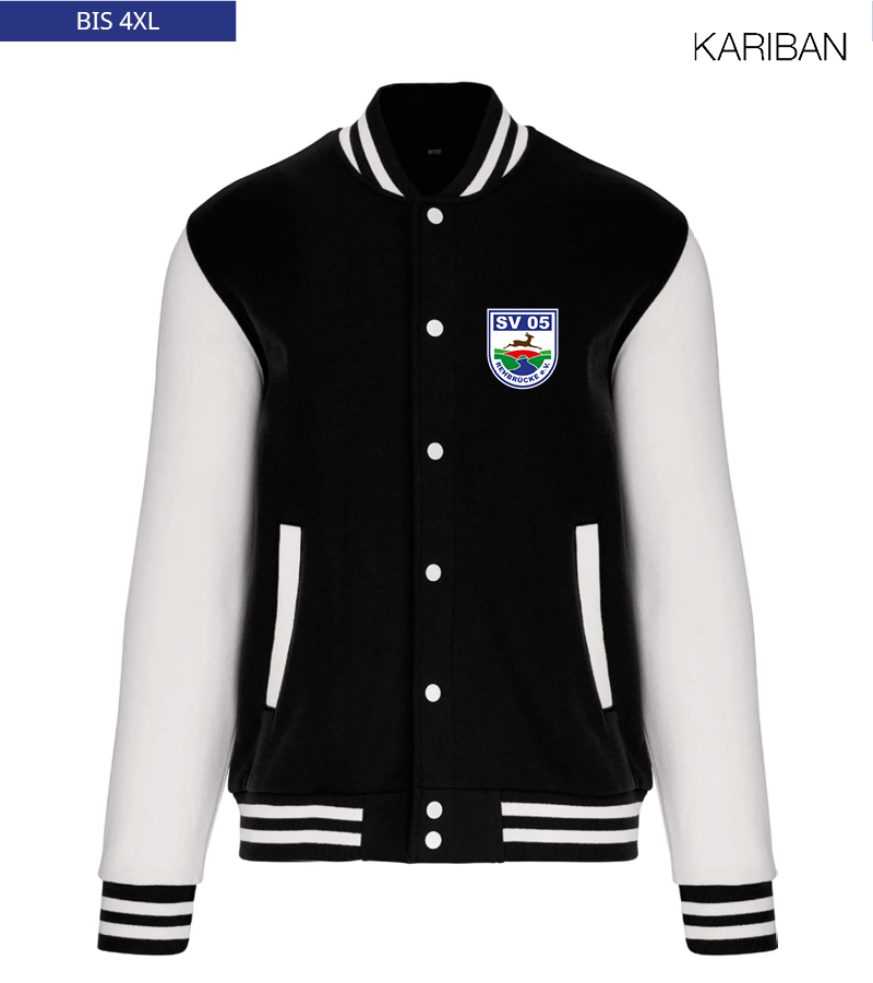 Kariban Unisex Collegejacke Black White "Anton"