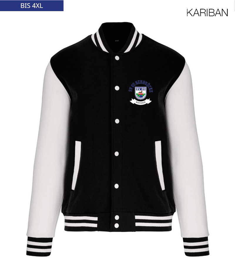 Kariban Unisex Collegejacke Black White "Bono"