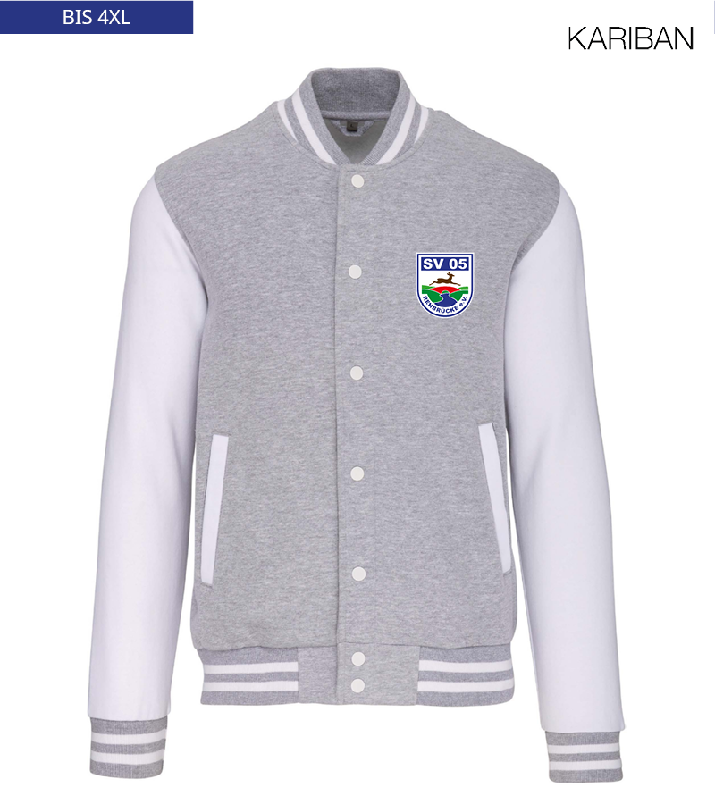 Kariban Unisex Collegejacke Oxford-Grey White "Anton"