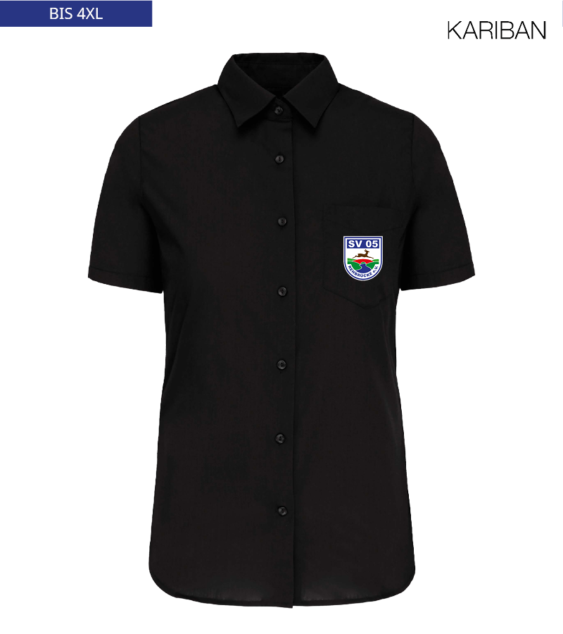 Kariban Damen Kurzarmbluse Black "Anton"