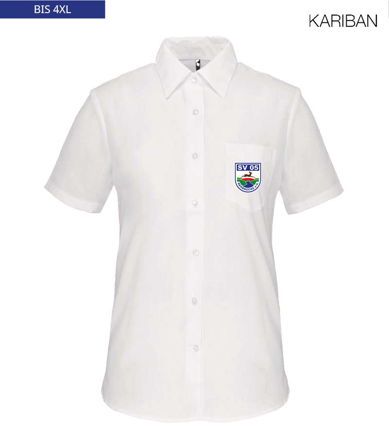 Kariban Damen Kurzarmbluse White "Anton"