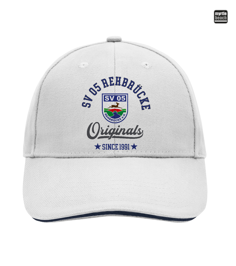 Myrtle Beach Unisex 6 Panel Sandwich Cap White "Jacob"