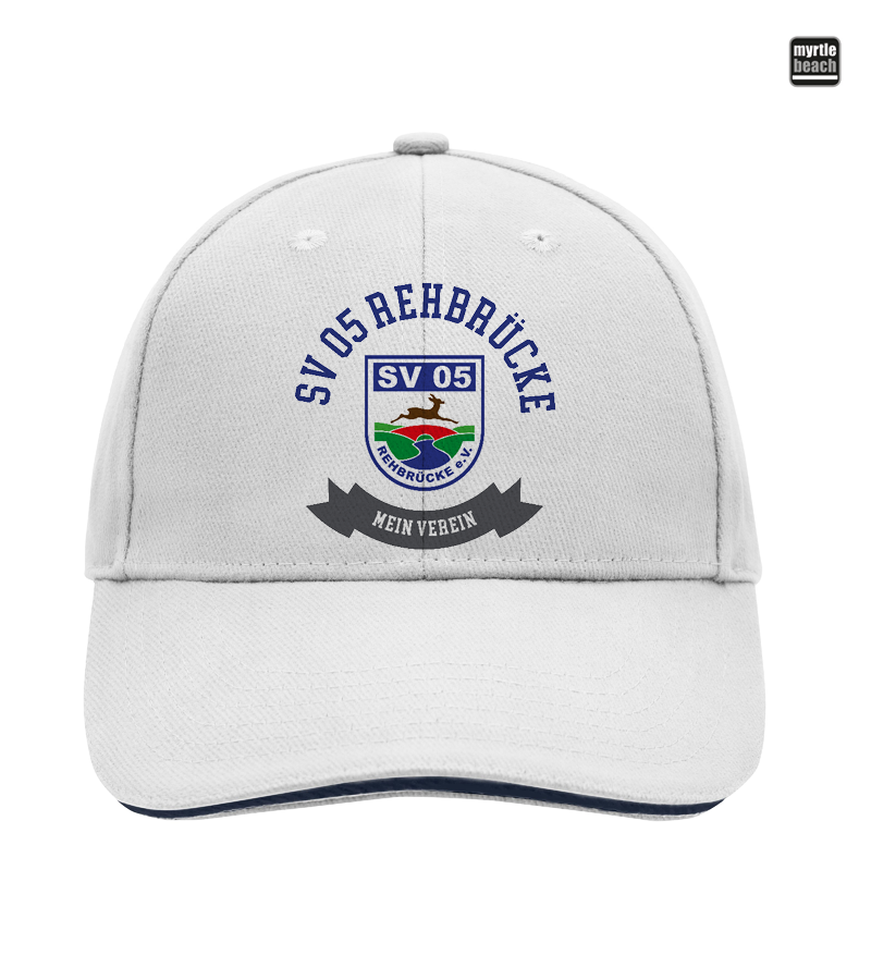 Myrtle Beach Unisex 6 Panel Sandwich Cap White "Bono"