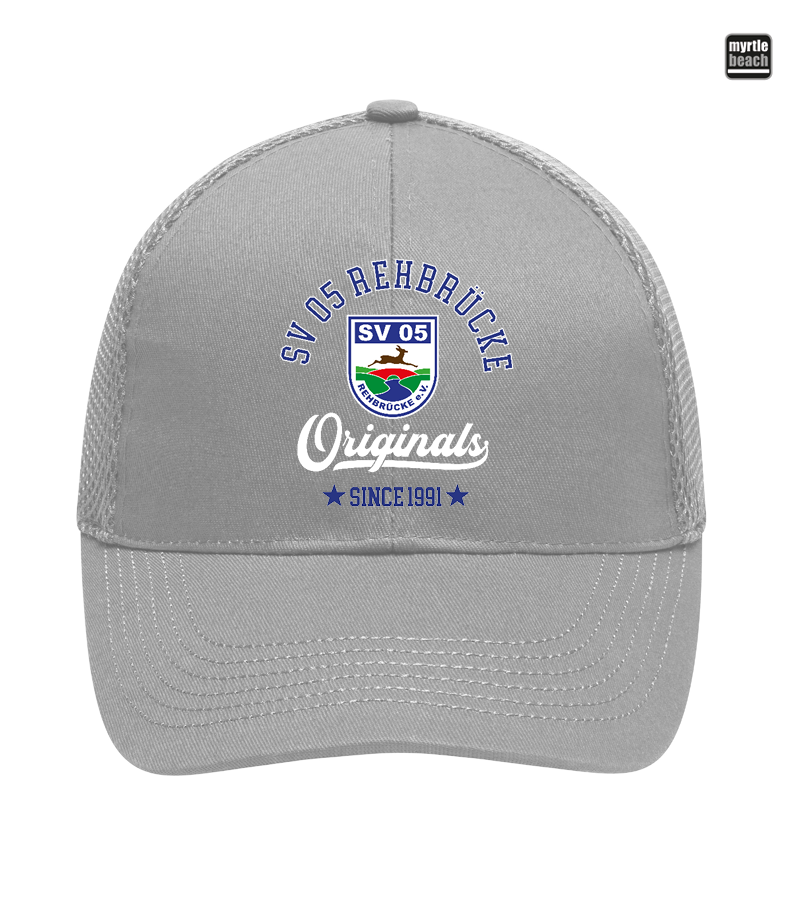 Myrtle Beach Unisex 6 Panel Air Mesh Cap Light Grey "Jacob"