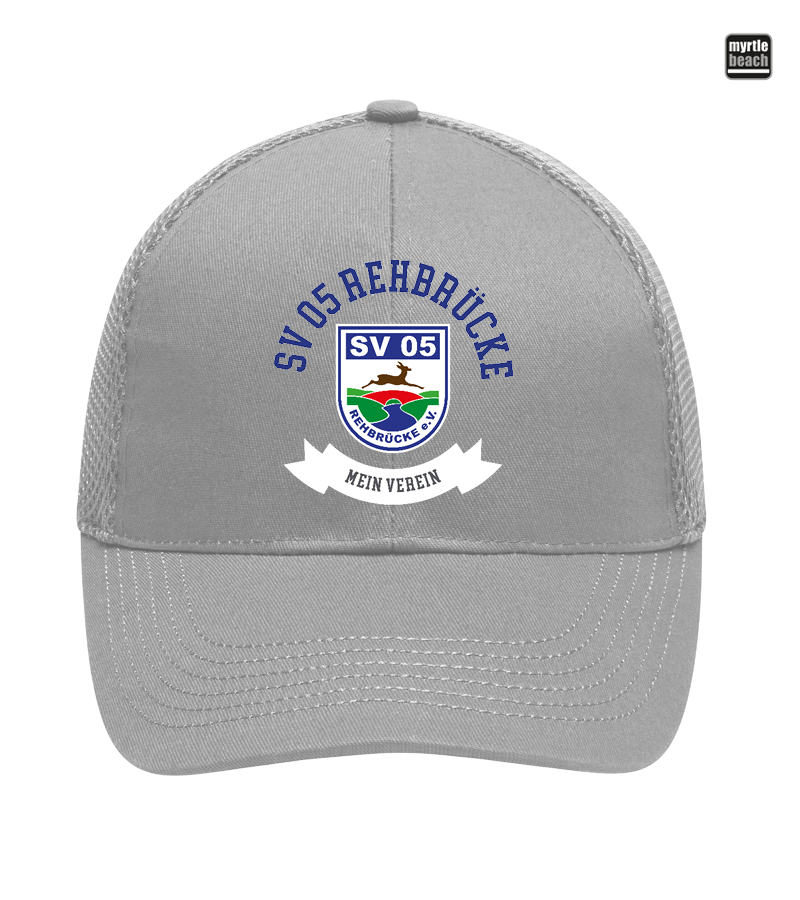 Myrtle Beach Unisex 6 Panel Air Mesh Cap Light Grey "Bono"