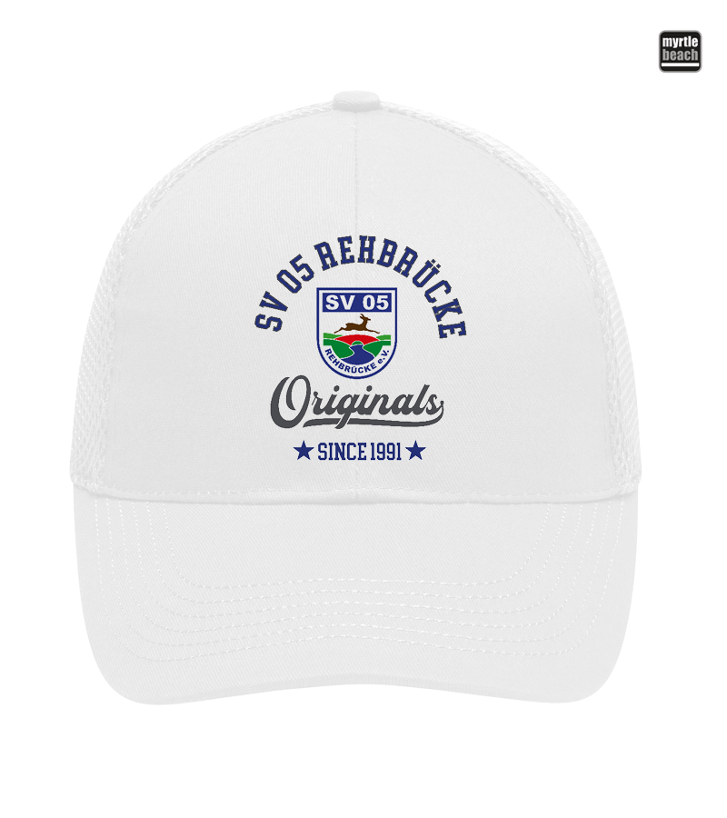 Myrtle Beach Unisex 6 Panel Air Mesh Cap White "Jacob"