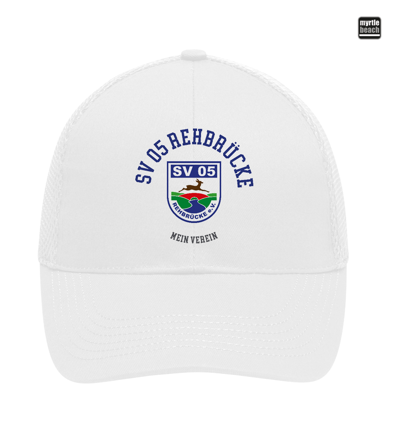 Myrtle Beach Unisex 6 Panel Air Mesh Cap White "Bono"