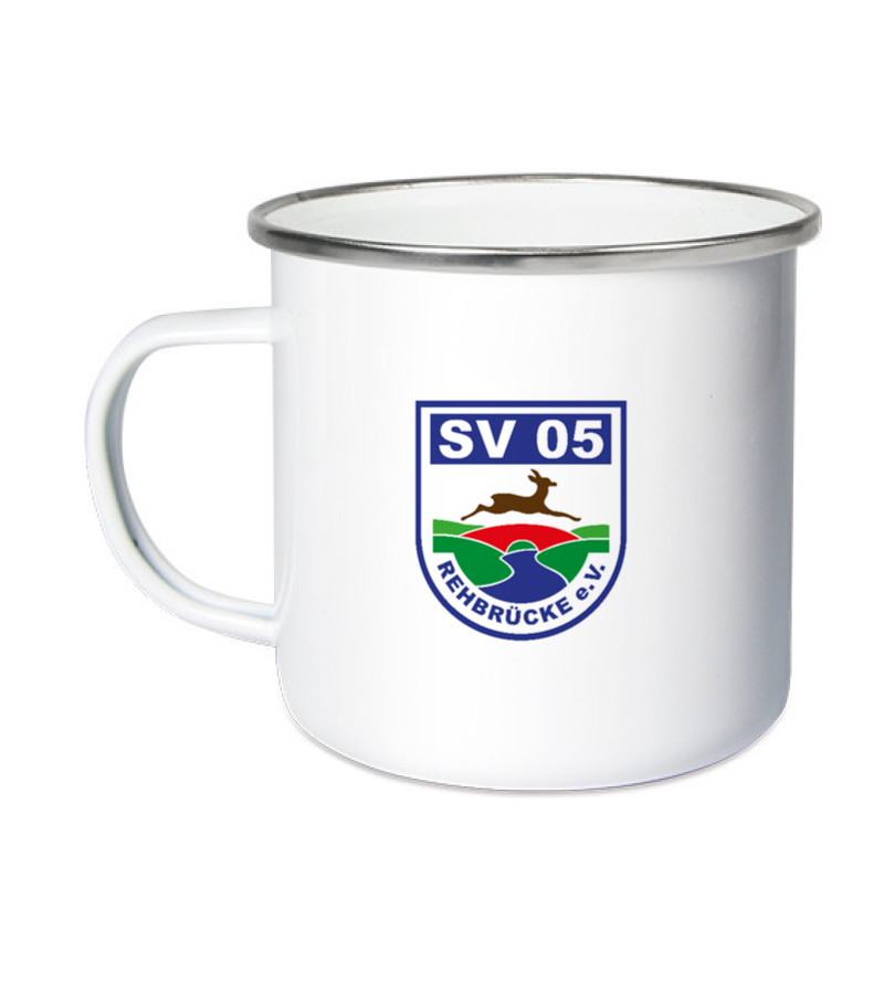 Emailletasse White Silver "Anton" B