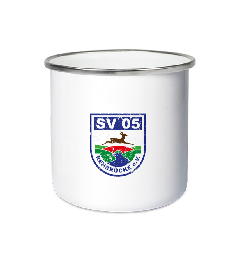 Emailletasse White Silver "Uwe" A