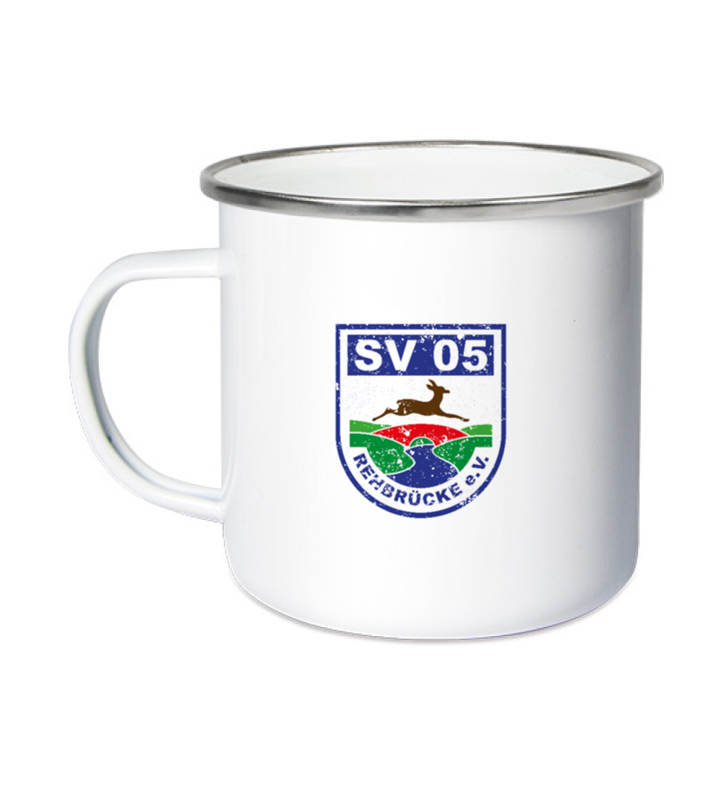 Emailletasse White Silver "Uwe" B