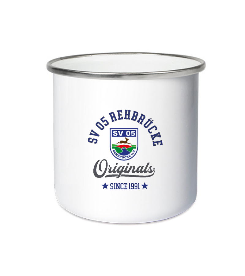 Emailletasse White Silver "Jacob" A