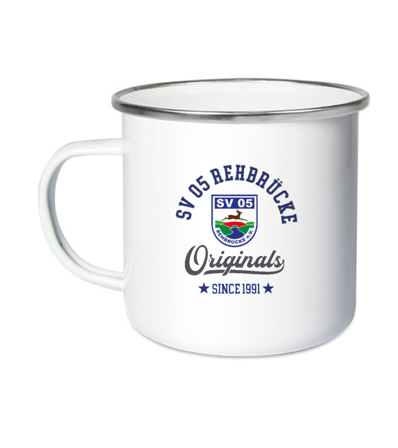 Emailletasse White Silver "Jacob" B