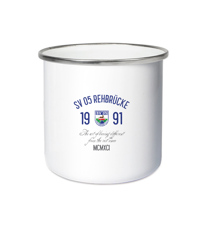 Emailletasse White Silver "Isack" A