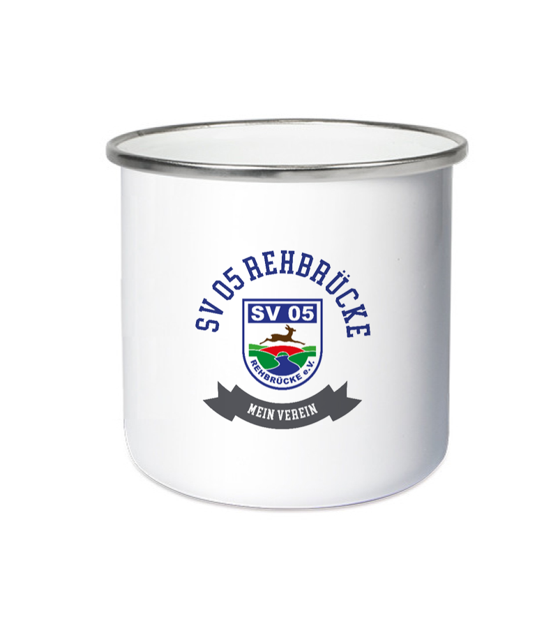 Emailletasse White Silver "Bono" A