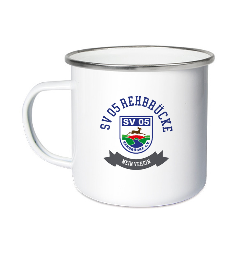 Emailletasse White Silver "Bono" B